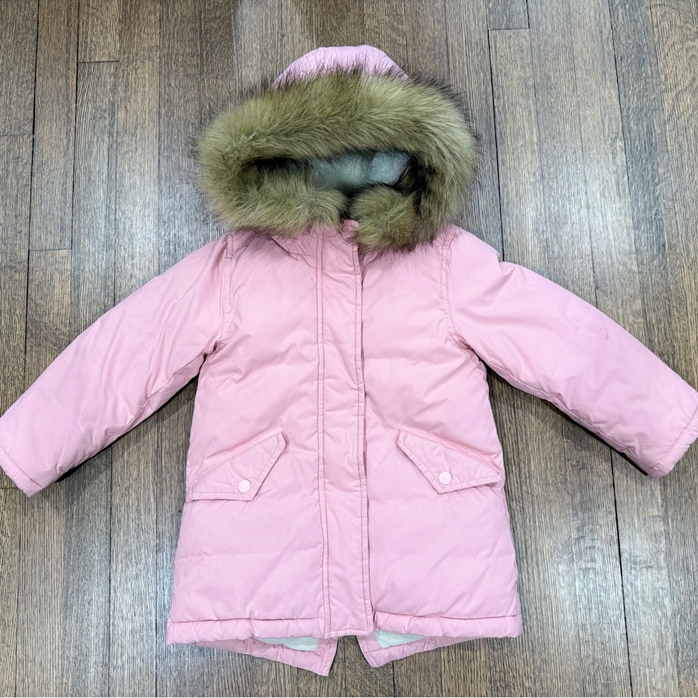 Jcrew Girls' fishtail parka with PrimaLoft Pink.